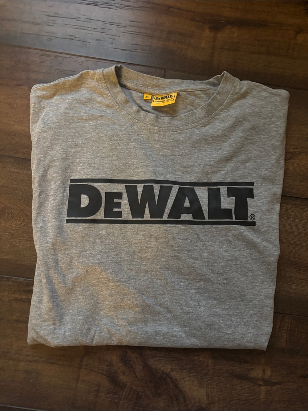 DeWalt Men's Short Sleeve Tee in Heather Gray with Logo